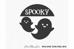Spooky Svg, Halloween Svg, Halloween sign Svg, Round Sign Product Image 2