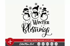 Winter blessings, Christmas SVG, Winter SVG, Christmas shirt Product Image 5
