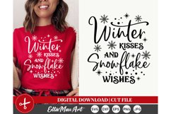 Winter kisses and snowflake wishes Christmas shirt svg, Product Image 1