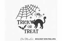 Trick or treat Svg, Halloween Svg, Halloween sign Svg, Round Product Image 2