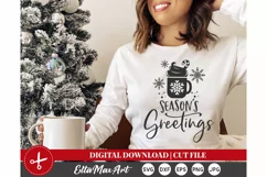Seasons greetings Svg, Christmas SVG, Winter SVG, Holiday Product Image 3