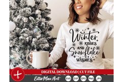 Winter kisses and snowflake wishes Christmas shirt svg, Product Image 2