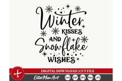 Winter kisses and snowflake wishes Christmas shirt svg, Product Image 3