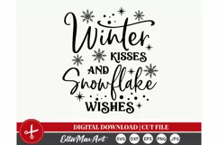 Winter kisses and snowflake wishes Christmas shirt svg, Product Image 3