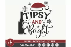 Tipsy and Bright Christmas shirt svg, Christmas SVG, Product Image 3