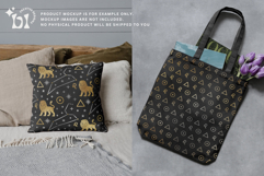 16 Black &amp; Gold Leo Zodiac Seamless Patterns Product Image 5