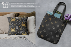 16 Black &amp; Gold Cancer Zodiac Seamless Patterns Product Image 5