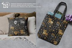16 Black &amp; Gold Aries Zodiac Seamless Patterns Product Image 5