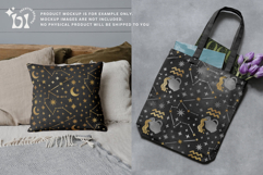 16 Black &amp; Gold Aquarius Zodiac Seamless Patterns Product Image 5