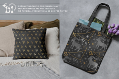 16 Black &amp; Gold Capricorn Zodiac Seamless Patterns Product Image 5