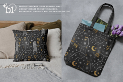 16 Black &amp; Gold Virgo Zodiac Seamless Patterns Product Image 5