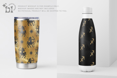 16 Black &amp; Gold Sagittarius Zodiac Seamless Patterns Product Image 6