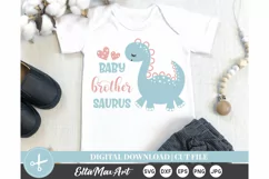 Baby brother saurus SVG, Dinosaur svg, Baby brother Svg, Product Image 1