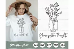 Grow positive thoughts SVG, Flowers svg, Wildflower SVG, Product Image 1