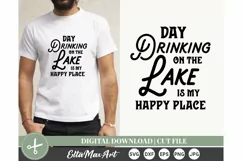 Day drinking on the lake is my happy place SVG, Lake Svg, Product Image 1
