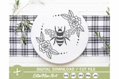 Bee Svg, Floral Bee Wreath Svg, Bee SVG File, Honey Bee svg, Product Image 6