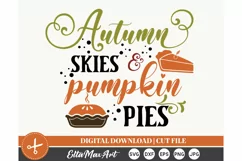 Autumn skies and pumpkin pies SVG, Autumn SVG, Fall SVG, PNG Product Image 2