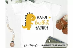 Baby brother Saurus SVG, Dinosaur svg, Baby Brother Product Image 1