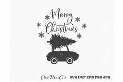 Merry Christmas SVG, Christmas Round Sign SVG, Door Hangers Product Image 5