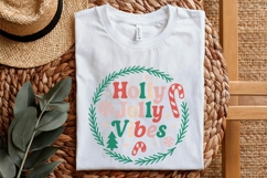 Holly Jolly Vibes PNG, Watercolor Candy Cane Clipart, Funny Product Image 4
