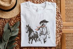 Cowgirl PNG, Western Desert Scene, Ranch Scene, Cowboy Product Image 5