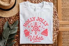 Holly Jolly Vibes PNG, Christmas Shirt PNG, Holiday Product Image 2