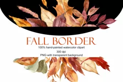 Autumn Watercolor Borders, Fall leaves Clipart PNG Product Image 2