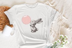 Retro Easter Bunny Blowing Bubble PNG, Funny Easter , Product Image 5