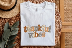 Thankful Vibes PNG Retro Shirt, Fall Aesthetic Tee Design, Product Image 5