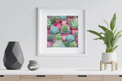 Watercolor Succulents Digital Papers - Seamless Patterns Product Image 5