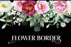 Watercolor Peony Seamless Border PNG clipart Product Image 3
