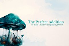 Watercolor Magic Mushrooms Clipart, Mystical Mushroom PNGs Product Image 6