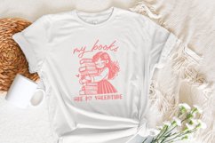 Books are My Valentine PNG, Cute Book Lover Girl Design, Product Image 5