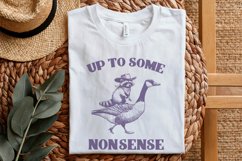 Up To Some Nonsense Raccoon PNG, Funny Animal png, Vintage Product Image 5