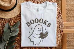 Boooks PNG, Cute Reading Ghost Clipart, Halloween PNG, Book Product Image 2