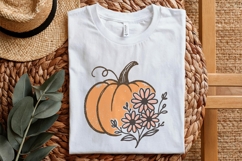 Pumpkin PNG, Fall Floral Pumpkin Digital Download, Autumn Product Image 2