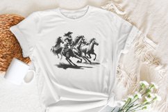 Cowgirl Horse Western PNG, Retro Wild Horses Sublimation, Product Image 5