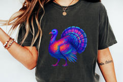 Turkey PNG, Vibrant Rainbow Turkey Sublimation, Digital Product Image 4