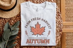 Farm Fresh Harvest Autumn PNG, Fall Maple Leaf Shirt Product Image 5