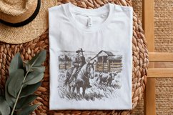 Cowboy Horse png, Vintage Wrangler PNG, Retro Cowboy Art, Product Image 5