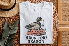 Haunting Season PNG, Duck Halloween Shirt, Pumpkin Spider Product Image 3