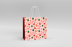 4 Pink Vintage Christmas Seamless Patterns, Digital Paper Product Image 5