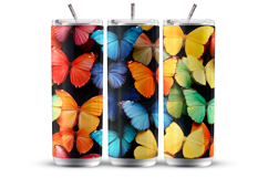 Rainbow Butterflies Seamless Patterns, Tumbler Wraps 20 oz Product Image 5