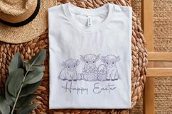 Easter Day Highland Cow PNG, Cute Easter Png, Retro Easter Product Image 5