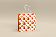 4 Boho Autumn Pumpkins Seamless Patterns, Digital Paper PNG Product Image 5