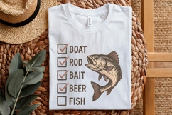 Boat Rod Bait Beer Fish PNG, Funny Fishing Checklist Product Image 3