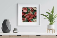 3d Christmas Flowers Digital Papers - Seamless Patterns Product Image 2