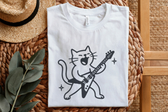 Rocking Cat PNG, Funny Digital Download, Guitar Cat Art, Product Image 4