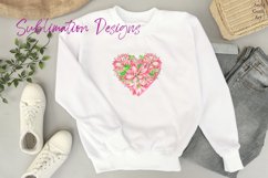 Heart floral Sublimation, PNG Product Image 2