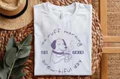 No Ruff morning Coffee png, Retro Illustration, Printable Product Image 5